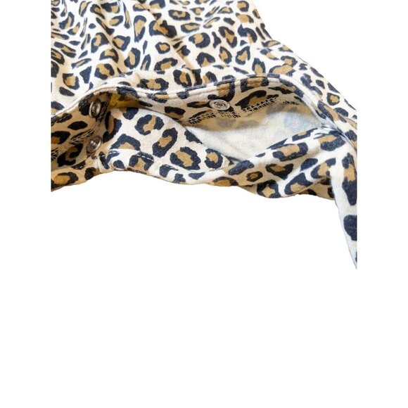Old Navy Baby Girl Jumpsuit Romper 3 to 6 Months Leopard Flutter Sleeve Jersey - Picture 3 of 4